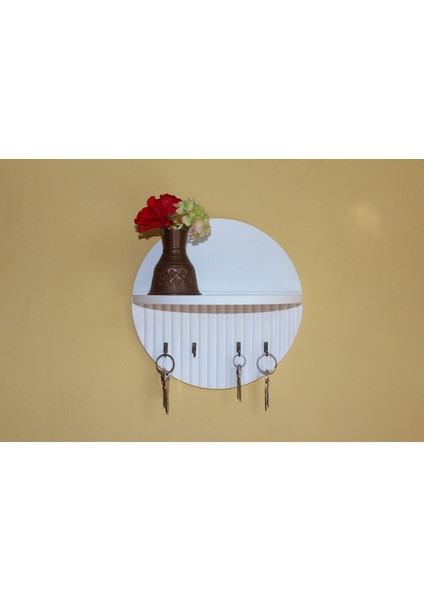 Anahtar Askısı Ahşap Duvar Tipi Anahtarlık Raflı Kancalı Dekoratif Yuvarlak Anahtarlık Yuvarlak fiyatları