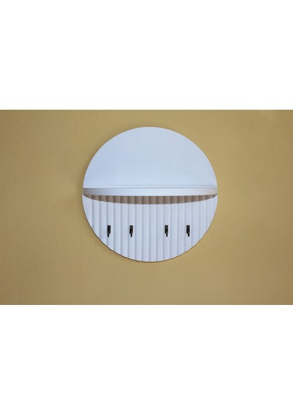 Anahtar Askısı Ahşap Duvar Tipi Anahtarlık Raflı Kancalı Dekoratif Yuvarlak Anahtarlık Yuvarlak indirimleri