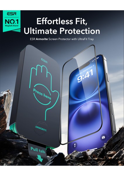 iphone 16 Anti-Static Temperli Full Cam Ekran Koruyucu Kolay Kurulum Kiti