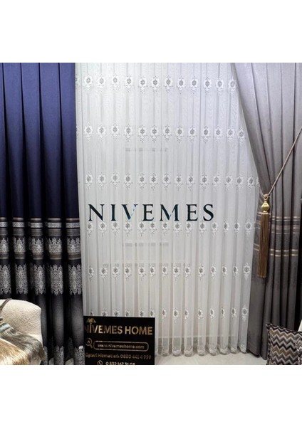 Nivemeshome Ali Toros Burç Tasarım 2027 VRYNT:105 1/3 Sık Pileli Tül Perde Apm