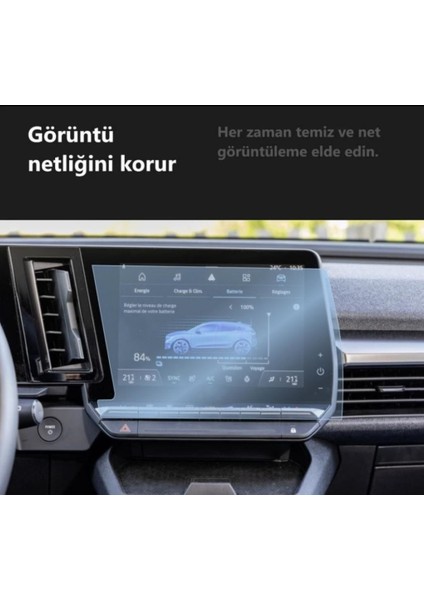 Renault Megane E Tech Multimedya Ekran Koruyucu 9 Inç ve 12.3 Inç Dijital Gösterge Ekran Koruyucu