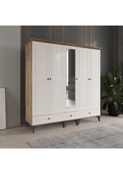 Nisa 5 Kapaklı Gardırop Dolap 200cm fiyatları