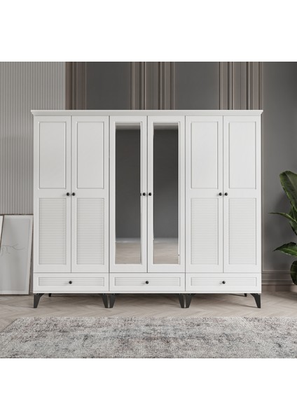 Nisa 6 Kapaklı Gardırop Dolap 240cm