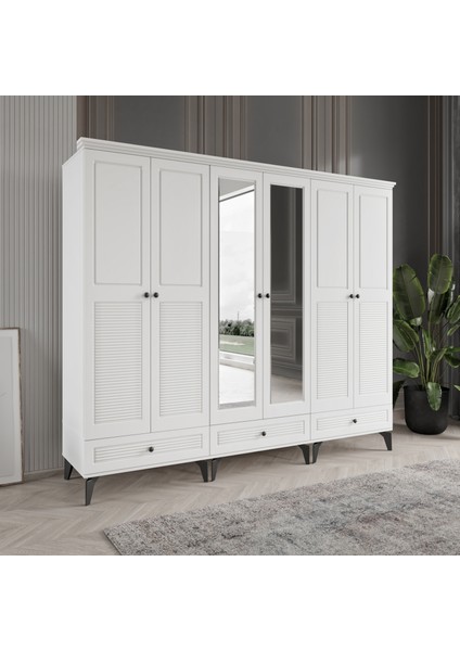 Nisa 6 Kapaklı Gardırop Dolap 240cm modelleri