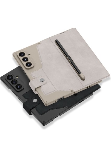 Samsung Galaxy Z Fold 7 Kalem Bölmeli Kapaklı Kadife Tasarım Kılıf fiyatları