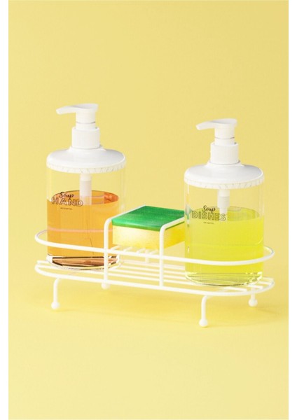 Metal Standlı 2'li Sıvı Sabunluk Seti - Şık ve Pratik Tasarım