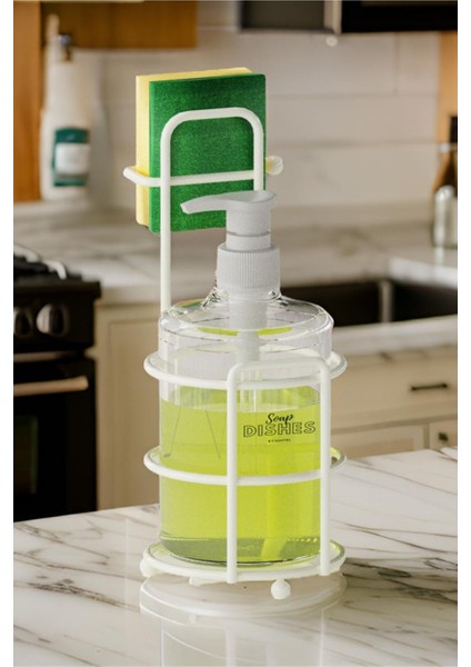 Modern Tezgah Üstü Metal Standlı Sıvı Sabunluk-Süngerlik modelleri