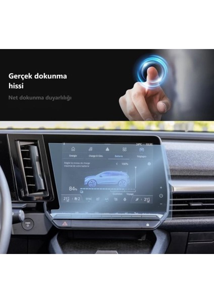 Renault Austral Multimedya Ekran Şeffaf Nano 9 Inç ve Dijital Gösterge Ekran Koruyucu 12.3 Inç 2'li Set