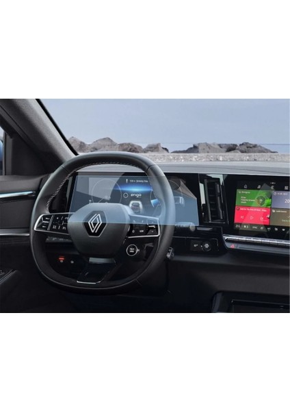 Renault Austral Multimedya Ekran Şeffaf Nano 9 Inç ve Dijital Gösterge Ekran Koruyucu 12.3 Inç 2'li Set indirimleri
