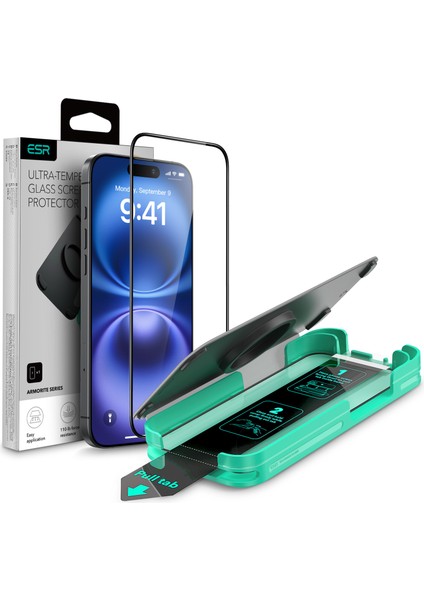 iphone 16 Plus Anti-Static Temperli Full Cam Ekran Koruyucu Kolay Kurulum Kiti