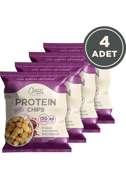 Protein Chips 50 gr Tatlı Barbekü 4 Adet
