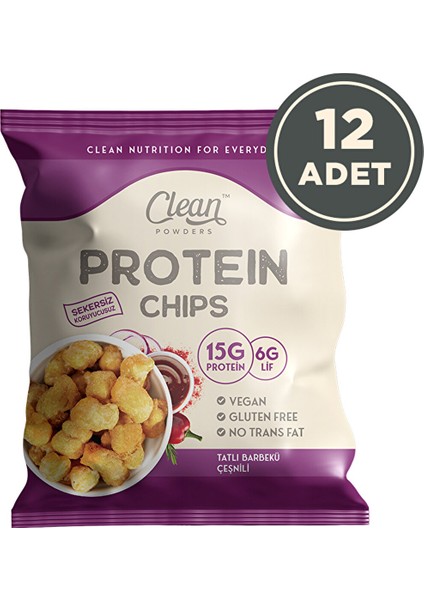 Protein Chips 50 gr Tatlı Barbekü 12 Adet