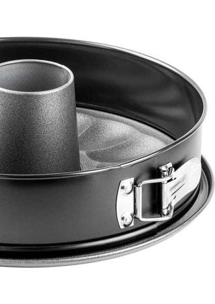 Kelepçeli Tüplü Yuvarlak Kek Kalıbı - Siyah / Silver - 28 cm fiyatları