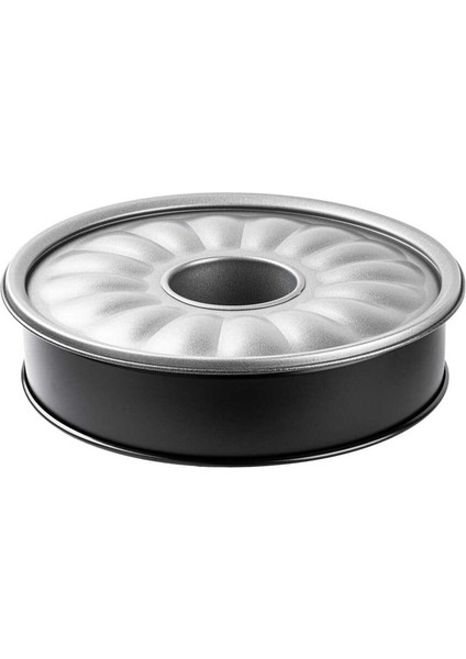 Kelepçeli Tüplü Yuvarlak Kek Kalıbı - Siyah / Silver - 28 cm modelleri