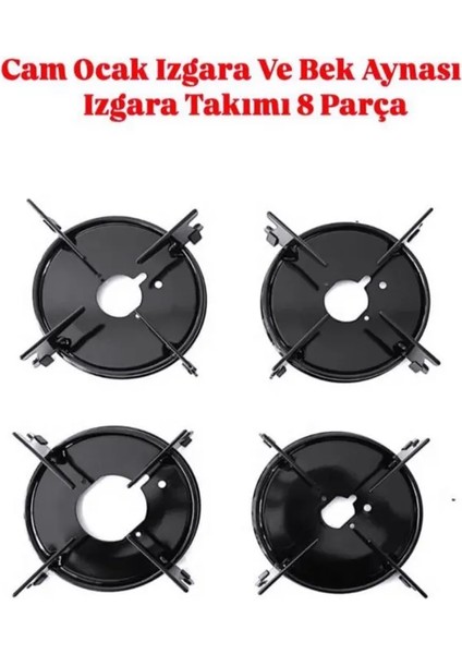 Univercal Cam Ocak Izgara ve Bek Aynası 8 Parça Izgara Takımı