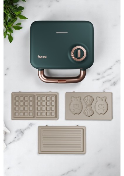 Çıkarılabilir Yapışmaz Plakalı Ikili Waffle ve Mini Tost Makinesi FR-TM51 Triochef fırsatları