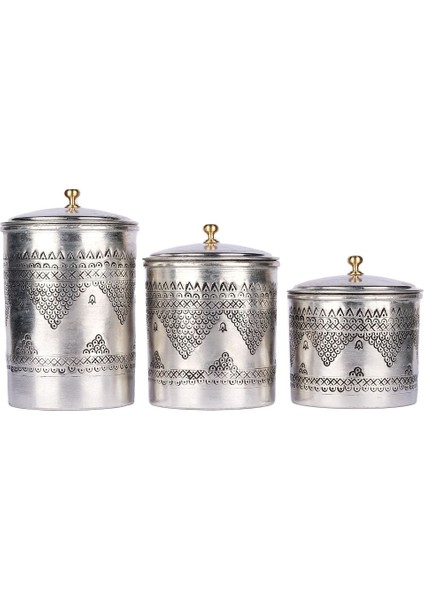 Bakır Baharatlık Seti 3'lü, Şık ve Kullanışlı Ev Dekoru ve Mutfak Aksesuarı