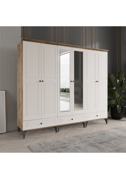 Nisa 6 Kapaklı Gardırop Dolap 240cm fiyatları