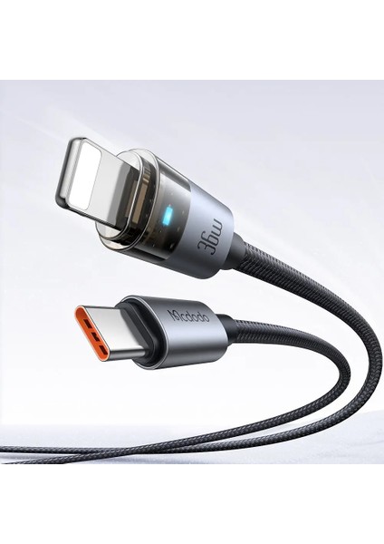 CA-6940 Type-C To Lightning 36W 1.2m Şeffaf Kablo Şarj Işıklı fiyatları