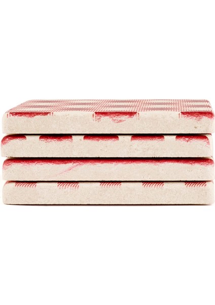 Mia 4 Parça Bardak Altlığı Seti - Kırmızı - 10X10 cm fiyatları