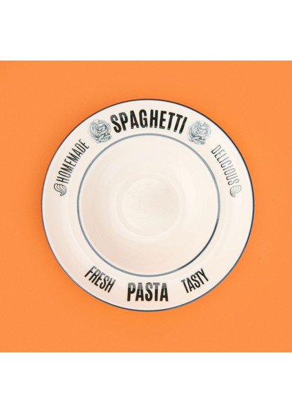 Kitchen Spaghetti Pasta Makarna Tabağı - Beyaz - 27 cm modelleri