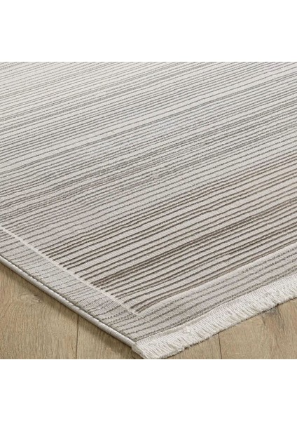 Bilbao White Swan Saçaklı Çizgi Desenli Halı - Krem - 160X230 cm fiyatları