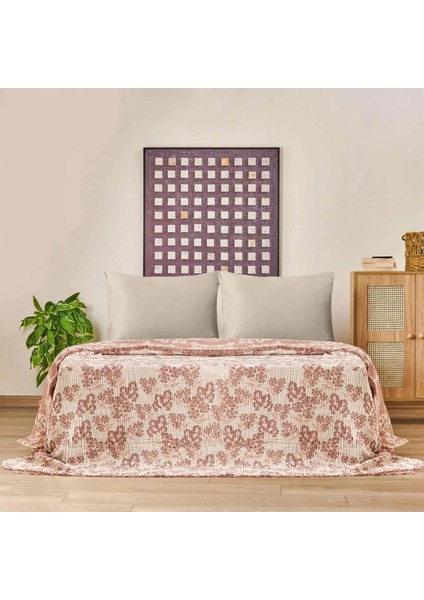 Soft Belloria Tek Kişilik Yatak Örtüsü - Kiremit - 160X255 cm