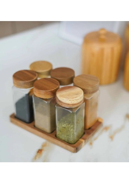 6'lı Akasya Kapaklı Baharatlık Seti, Şık ve Pratik Kullanım Sağlar fiyatları