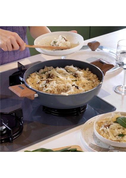 Fiesta Seramik Basık Tencere - Siyah / Açık Kahverengi - 24 cm modelleri