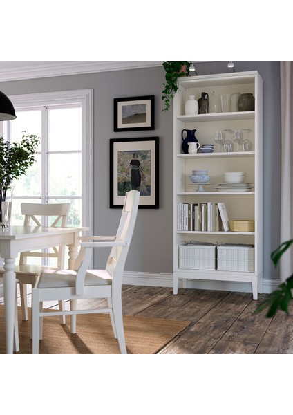 Idanas Kitaplık Beyaz 81X39X211 cm Şık Modern Depolama Rafı Ev Ofis Düzenleyici Geniş Kapasiteli Dekoratif fiyatları
