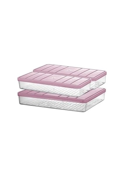 Home - Nora 3'lü 1 Büyük + 2 Küçük Boy Açık Pembe Saklama Kabı modelleri