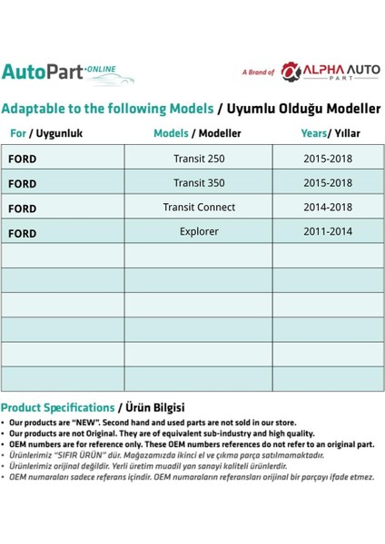 Ford C-Max, Escape, F-150 Için Kapı Döşeme Klipsi- 50'li fiyatları