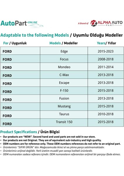 Ford C-Max, Escape, F-150 Için Kapı Döşeme Klipsi- 50'li modelleri