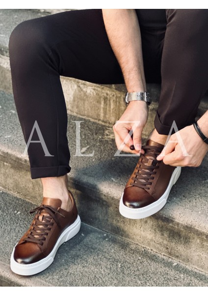Büyük Numara Hakiki Deri Erkek Sneaker, Günlük Rahat Ayakkabı - Premium Kalite