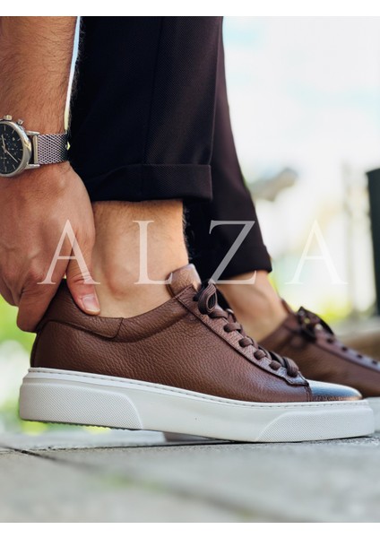 Büyük Numara Hakiki Deri Erkek Sneaker, Günlük Rahat Ayakkabı - Premium Kalite
