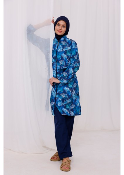 Paraşüt Tam Kapalı Tesettür Mayo 2503 Tülay Lacivert modelleri