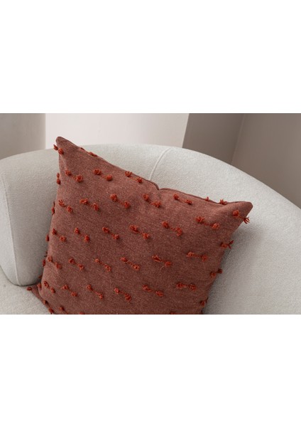 Çizgi Desenli Punch Işlemeli Keten Kırlent Kılıfı 43X43CM, Dekoratif Kırlent Kılıfı modelleri