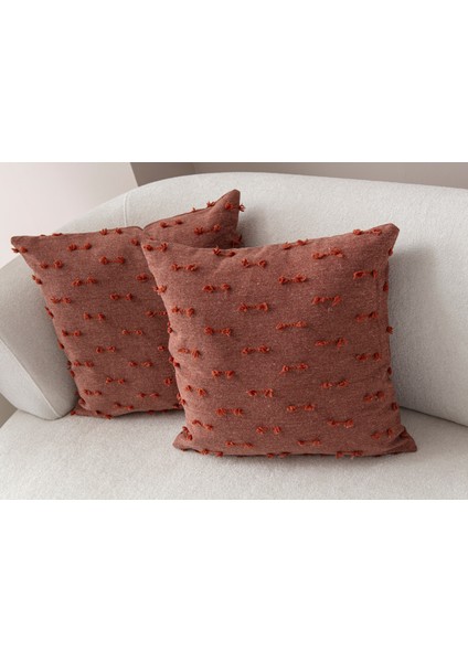 Çizgi Desenli Punch Işlemeli Keten Kırlent Kılıfı 43X43CM, Dekoratif Kırlent Kılıfı indirimleri