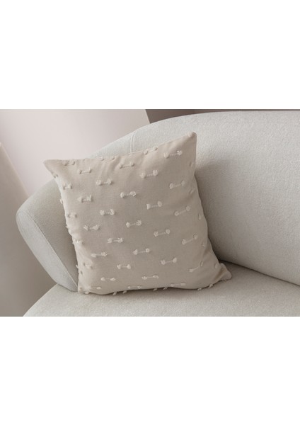 Çizgi Desenli Punch Işlemeli Keten Kırlent Kılıfı 43X43CM, Dekoratif Kırlent Kılıfı modelleri