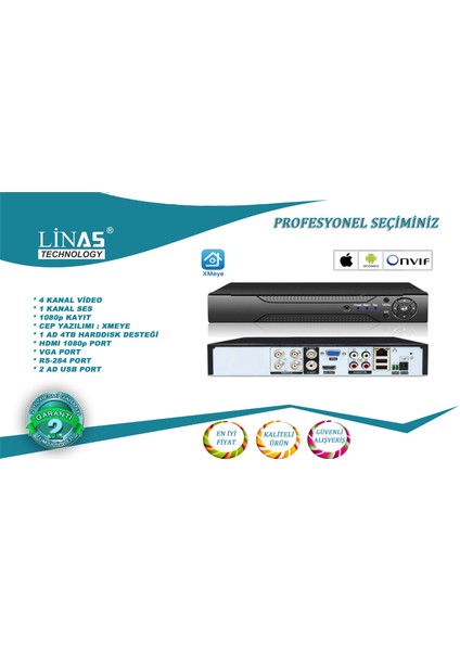 4 Kanal Ahd Xmeye Dvr Kayıt Cihazı modelleri