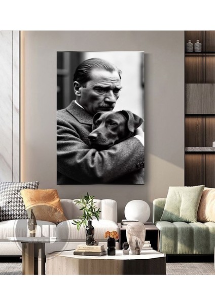 Atatürkün Köpeği Foks Kanvas Tablo Ev Duvar Salon Ofis Dükkan Hediyelik Dekarasyon Süsü
