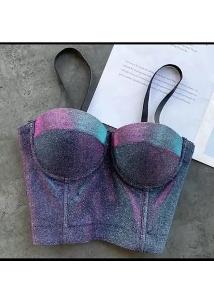 Push Up Büstiyer Dantel Crop, Gotik Punk Korse, Kulüp Giyimi, Parti Sütyeni, Çıkarılabilir Kayışlı Crop Korse