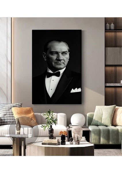 Papyon Atatürk Kanvas Tablo Ev Duvar Salon Ofis Dükkan Hediyelik Dekarasyon Süsü