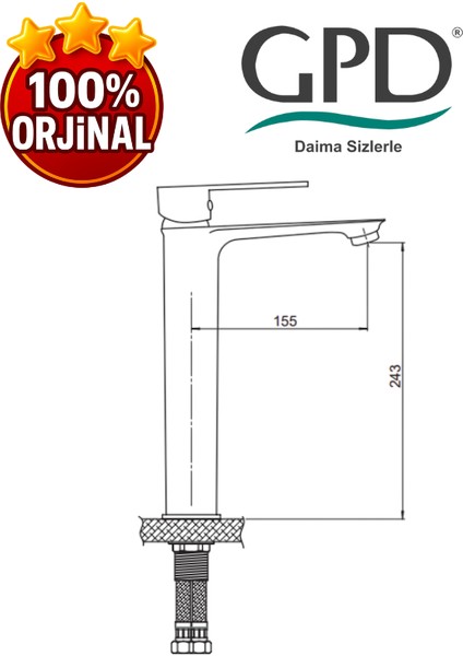 Provido MSL155-A Set Üstü Lavabo Bataryası fiyatları