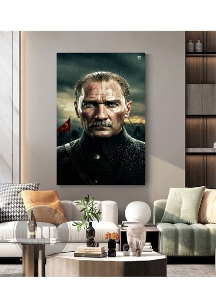 Savaş Atatürk Kanvas Tablo Ev Duvar Salon Ofis Dükkan Hediyelik Dekarasyon Süsü
