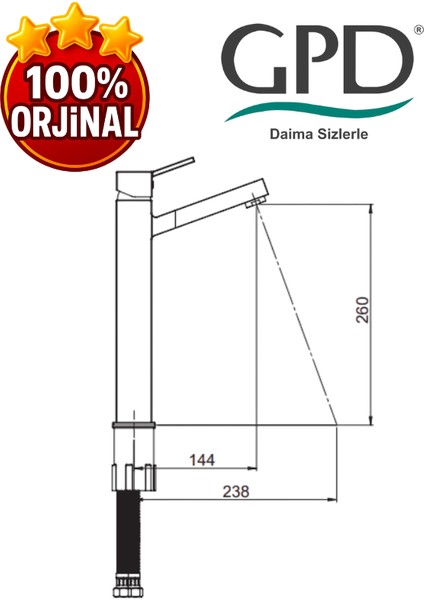 Tulio MSL135 Set Üstü Lavabo Bataryası fiyatları