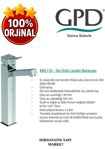 Tulio MSL135 Set Üstü Lavabo Bataryası fırsatları