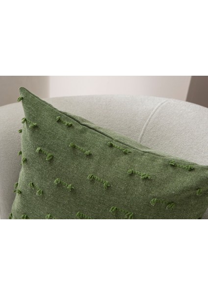 Çizgi Desenli Punch Işlemeli Keten Kırlent Kılıfı 43X43CM, Dekoratif Kırlent Kılıfı modelleri