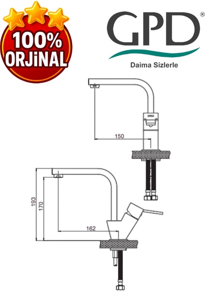 Tulio MTL135 Tek Gövde Lavabo Bataryası fiyatları