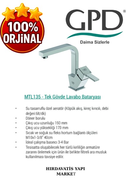 Tulio MTL135 Tek Gövde Lavabo Bataryası fırsatları
